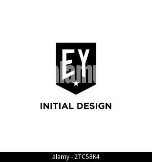 EY-Monogramm-Initiallogo mit geometrischem Schild und Design-Ideen für Sternensykone Stock Vektor