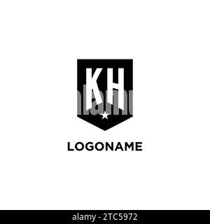 KH-Monogramm-Initiallogo mit geometrischem Schild und Design-Ideen für Sternenkennzeichen Stock Vektor