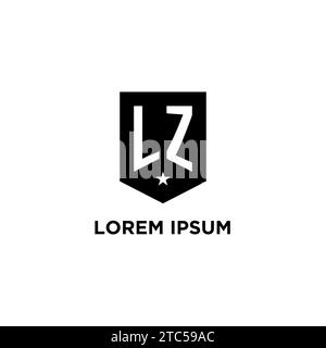 LZ-Monogramm-Initiallogo mit geometrischem Schild und Design-Ideen für Sternensykone Stock Vektor