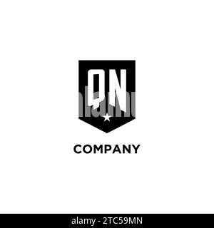QN-Monogramm-Anfangslogo mit geometrischem Schild und Design-Ideen für Sternenkennzeichen Stock Vektor