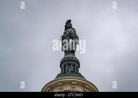 Freiheitsstatue auf der Kuppel des Kapitols in Washington DC, USA Stockfoto