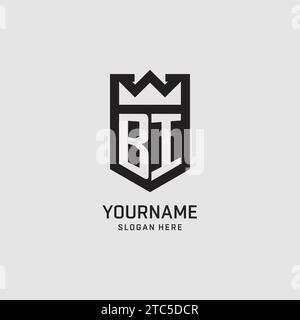 Anfängliche Form des BI-Logos, kreative Vektorgrafik im E-Port-Logo-Design Stock Vektor