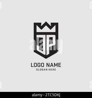 Ursprüngliche Form des JP-Logos, kreative Vektorgrafik im Esport-Logo Stock Vektor