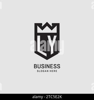Anfängliche LY-Logo-Schildform, kreative Esport-Logo-Vektorgrafik Stock Vektor