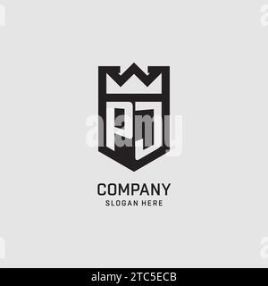 Ursprüngliche Form des PJ-Logos, kreative Vektorgrafik im Esport-Logo Stock Vektor