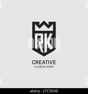 Ursprüngliche Form des RK-Logos, kreative Vektorgrafik mit Esport-Logo Stock Vektor