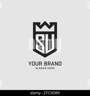 Ursprüngliche Form des SU-Logos, kreative Vektorgrafik im Esport-Logo Stock Vektor