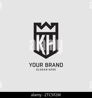 Ursprüngliche KH-Logo-Schildform, kreative Esport-Logo-Design-Vektorgrafik Stock Vektor