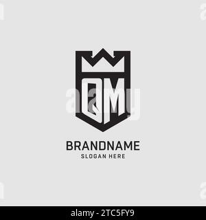 Anfängliche qm-Logo-Schildform, kreative Esport-Logo-Design-Vektorgrafik Stock Vektor