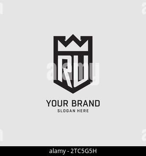 Ursprüngliche Form des RU-Logos, kreative Vektorgrafik im Esport-Logo Stock Vektor