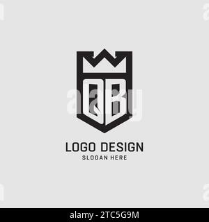 Ursprüngliche QB-Logo-Schildform, kreative Esport-Logo-Design-Vektorgrafik Stock Vektor