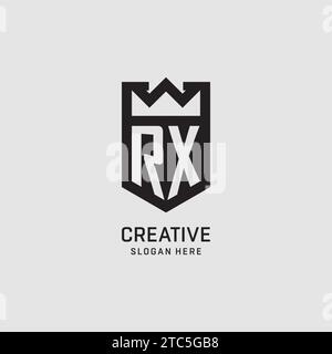 Ursprüngliche RX-Logo-Schildform, kreative Esport-Logo-Vektorgrafik Stock Vektor