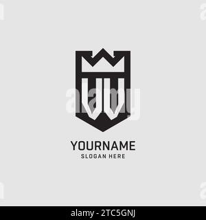 Ursprüngliche VV-Logo-Schildform, kreative Esport-Logo-Vektorgrafik Stock Vektor