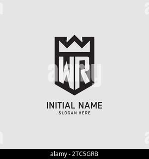 Ursprüngliche Form des WR-Logos, kreative Vektorgrafik im Esport-Logo Stock Vektor