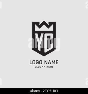 Ursprüngliche Form des YC-Logos, kreative Vektorgrafik im Esport-Logo Stock Vektor