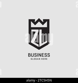 Ursprüngliche ZL-Logo-Schildform, kreative Esport-Logo-Vektorgrafik Stock Vektor