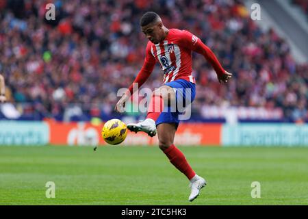 Madrid, Spanien. Dezember 2023. Samu Lino während des Spiels der La Liga 2023/24 zwischen Atletico de Madrid und Almeria im Civitas Metropolitano Stadion. Endergebnis - Atletico de Madrid 2 - 1 Almeria Credit: SOPA Images Limited/Alamy Live News Stockfoto