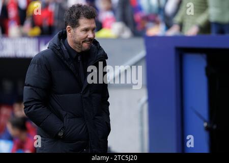 Madrid, Spanien. Dezember 2023. Diego Pablo Simeone während des Spiels der La Liga 2023/24 zwischen Atletico de Madrid und Almeria im Civitas Metropolitano Stadium. Endergebnis - Atletico de Madrid 2 - 1 Almeria (Foto: Guillermo Martinez/SOPA Images/SIPA USA) Credit: SIPA USA/Alamy Live News Stockfoto