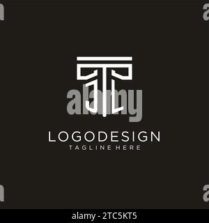 JL Initial-Logo mit geometrischem Säulendesign, kreativem, modernem Logo der Anwaltskanzlei Stock Vektor