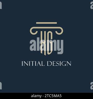 XG Anfangslogo für Rechtsanwalt, Anwaltskanzlei, Anwaltskanzlei mit Designideen für Säulen-Icons Stock Vektor