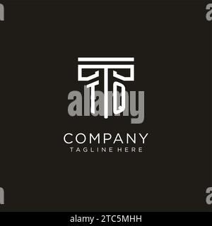TQ Initial Logo mit geometrischem Säulendesign, kreatives, modernes Logo für Anwaltskanzleien Stock Vektor