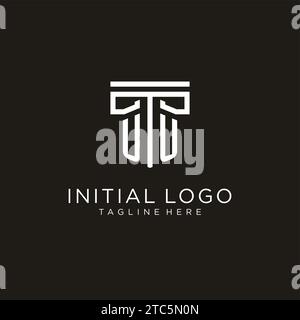 UU Initial Logo im geometrischen Säulendesign, kreatives, modernes Logo der Anwaltskanzlei Stock Vektor