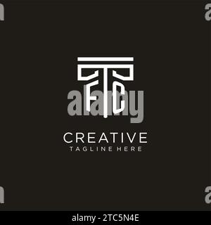 FC Initial Logo mit geometrischem Säulendesign und kreativem, modernem Logo der Anwaltskanzlei Stock Vektor