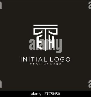 EH Initial-Logo mit geometrischem Säulendesign, kreativem, modernem Logo der Anwaltskanzlei Stock Vektor