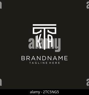 KA Initial-Logo mit geometrischem Säulendesign, kreativem, modernem Logo der Anwaltskanzlei Stock Vektor