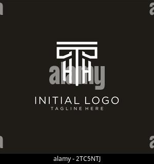 HH Initial-Logo mit geometrischem Säulendesign, kreativem, modernem Logo für Anwaltskanzleien Stock Vektor