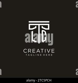 LC-Anfangslogo mit geometrischem Säulendesign und kreativem, modernem Logo der Anwaltskanzlei Stock Vektor