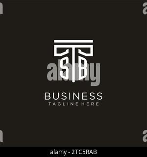 SB Initial-Logo mit geometrischem Säulendesign, kreativem, modernem Logo der Anwaltskanzlei Stock Vektor