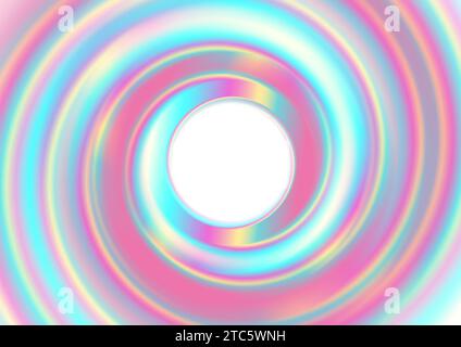 Farbenfroher holographischer abstrakter flüssiger Wirbel-Kreis-Hintergrund. Vektordesign Stock Vektor