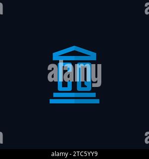 CQ Initial-Logo-Monogramm mit einfachen Design-Ideen für das Gebäude des Gerichtsgebäudes Stock Vektor