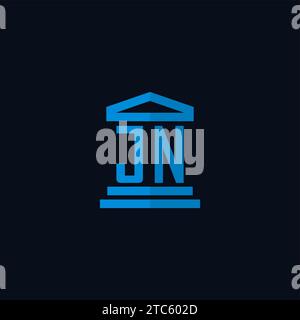 JN Initial-Logo-Monogramm mit einfachen Design-Ideen für das Gebäude des Gerichtsgebäudes Stock Vektor