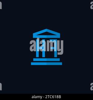 HF Initial-Logo-Monogramm mit einfachen Design-Ideen für das Gebäude des Gerichtsgebäudes Stock Vektor