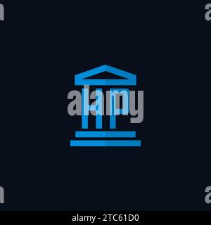 HP Initial Logo Monogramm mit einfachen Design-Ideen für das Gebäude des Gerichtsgebäudes Stock Vektor