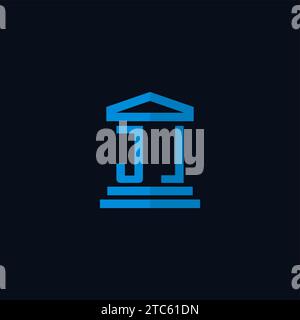 JL Initial-Logo-Monogramm mit einfachen Design-Ideen für das Gebäude des Gerichtsgebäudes Stock Vektor