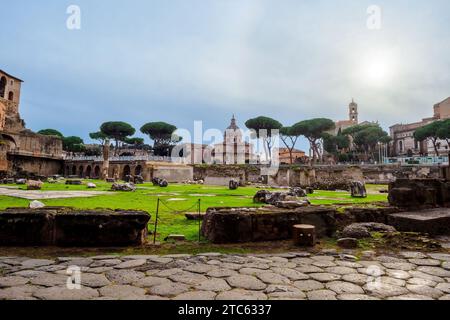 Trajan Forum Ruinen - Museo dei Fori Imperiali - Rom, Italien Stockfoto