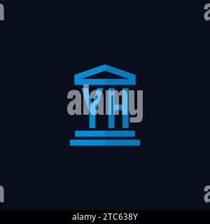 YH Initial-Logo-Monogramm mit einfachen Design-Ideen für das Gebäude des Gerichtsgebäudes Stock Vektor