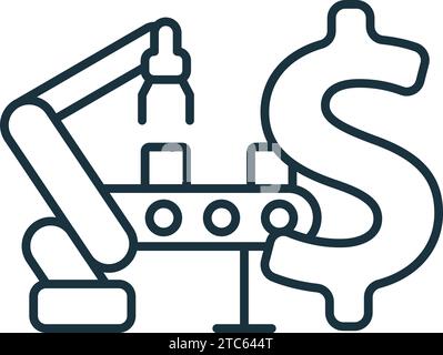 Symbol Produktionseffizienz. Einfarbiges einfaches Zeichen aus der Sammlung zur Betriebsverwaltung. Symbol für Produktionseffizienz für Logo, Vorlagen und Webdesign Stock Vektor