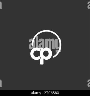 CP Initial Logo mit abgerundeter Kreisvektorgrafik Stock Vektor