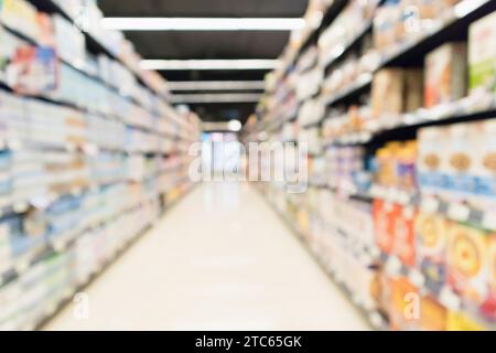 Abstrakter Unschärfe-Hintergrund im Supermarkt Stockfoto