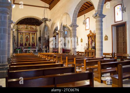 Interior de la Iglesia de San Bartolomé en San Bartolomé de Tirijana Stockfoto