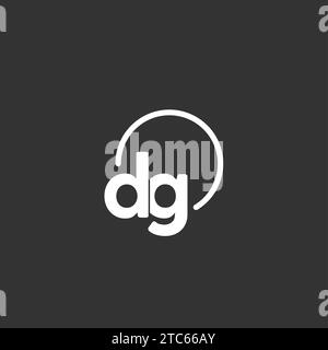 DG Initial Logo mit abgerundeter Kreisvektorgrafik Stock Vektor