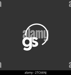 GS-Anfangslogo mit abgerundeter Kreisvektorgrafik Stock Vektor