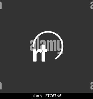 RT-Anfangslogo mit abgerundeter Kreisvektorgrafik Stock Vektor