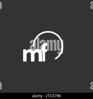MF Initial Logo mit abgerundeter Kreisvektorgrafik Stock Vektor