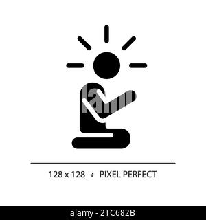 2D Pixel Perfect einfaches Reliefsymbol im Glyphenstil Stock Vektor