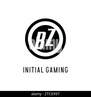 Anfängliche konzentrische Kreislinie des BZ-Logos, klare und einfache Vektorgrafik im Monogramm-Logo-Stil Stock Vektor